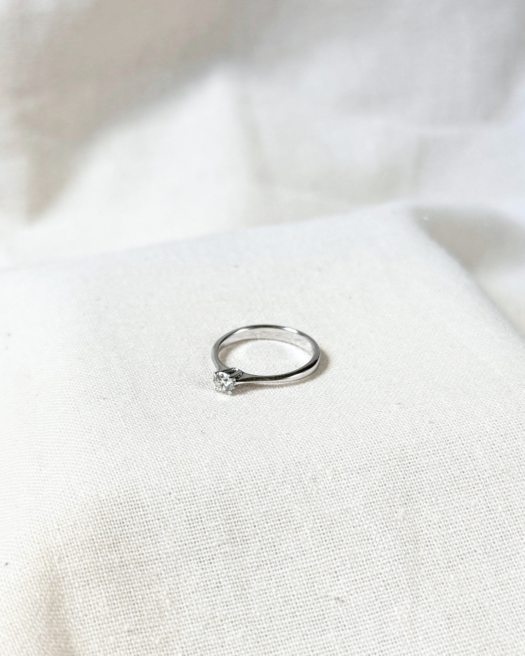 Petite Diamond Solitaire Ring