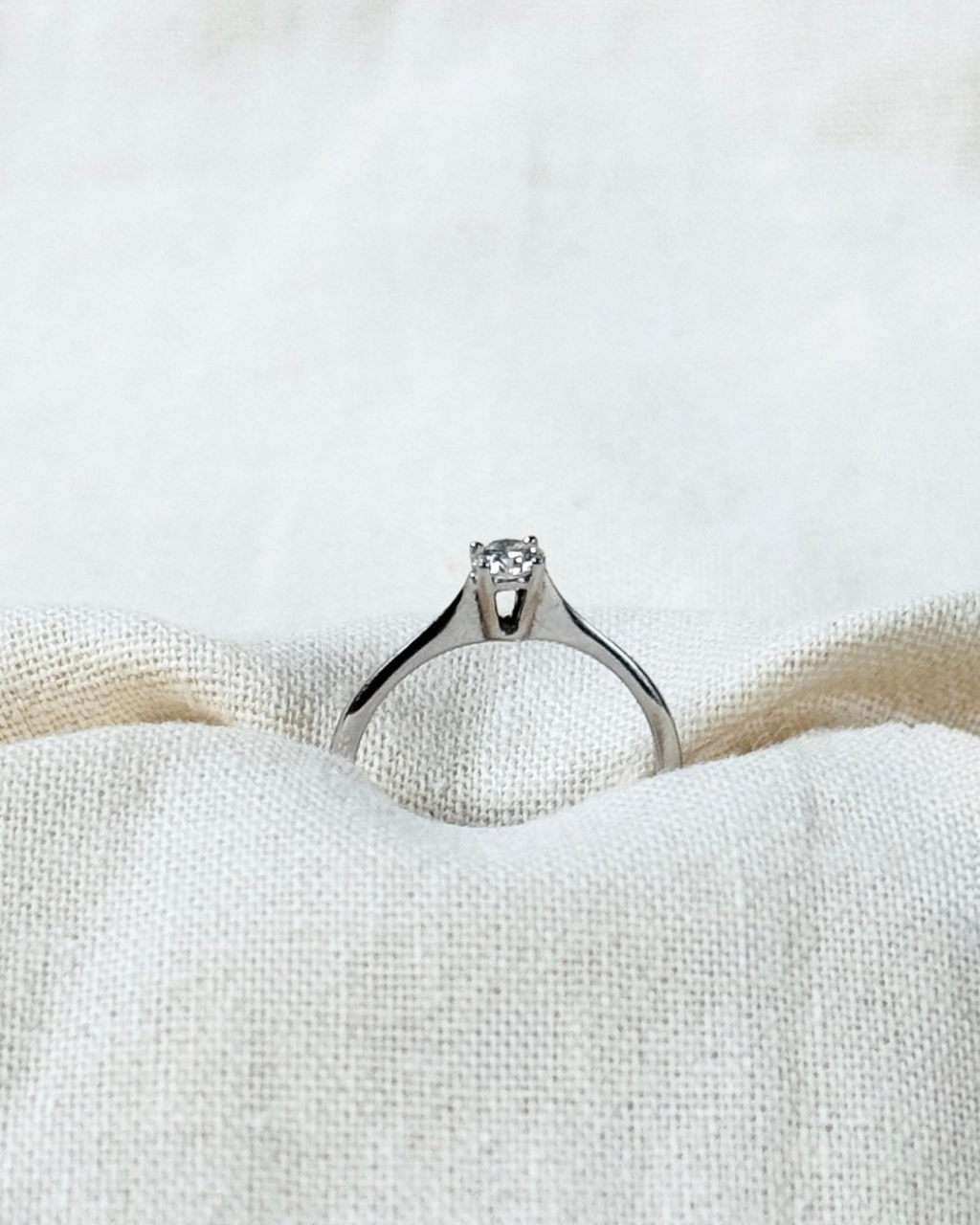 Petite Diamond Solitaire Ring