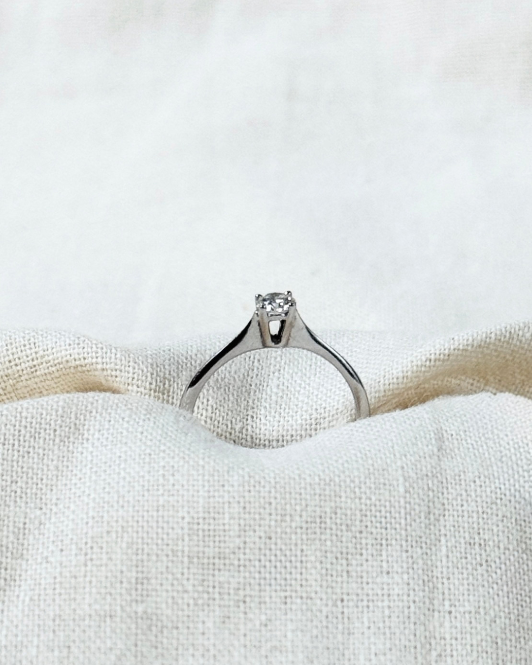 Petite Diamond Solitaire Ring