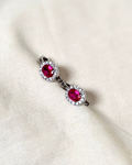 Ruby & Diamond Halo Earrings
