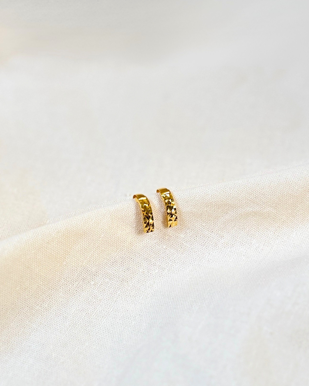 Textured Huggie Hoop Earrings