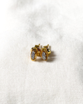 Pavé Sculptural Gold Stud Earrings