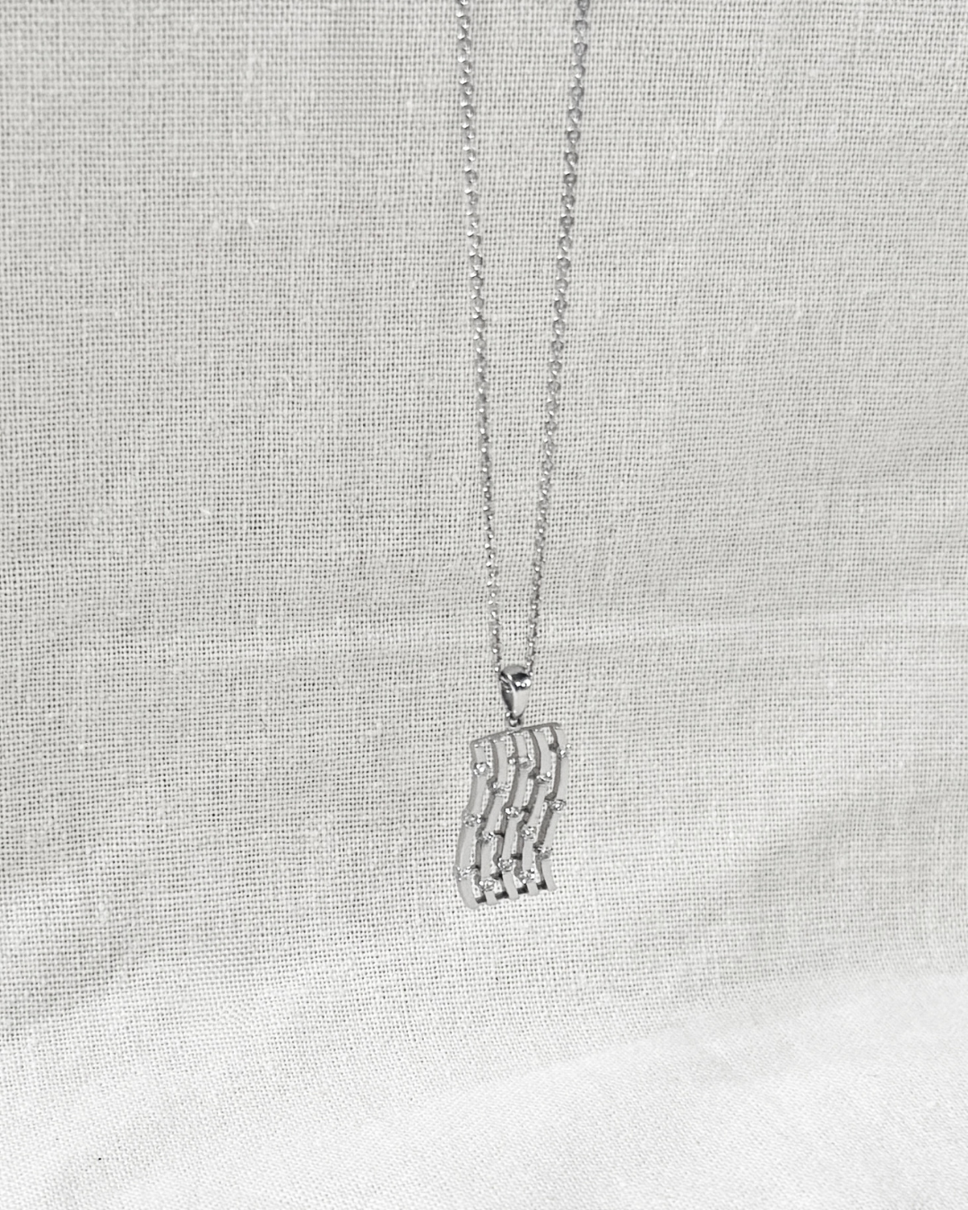 Celeste Diamond Wave Necklace