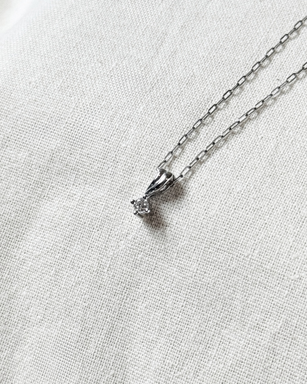 Sculpted Diamond Drop Necklace