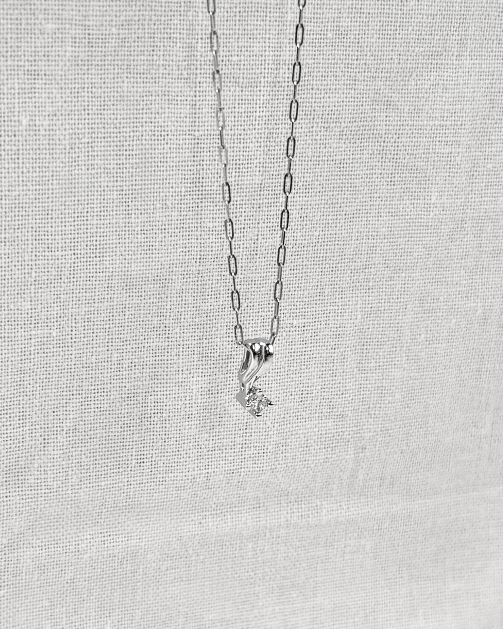 Sculpted Diamond Drop Necklace