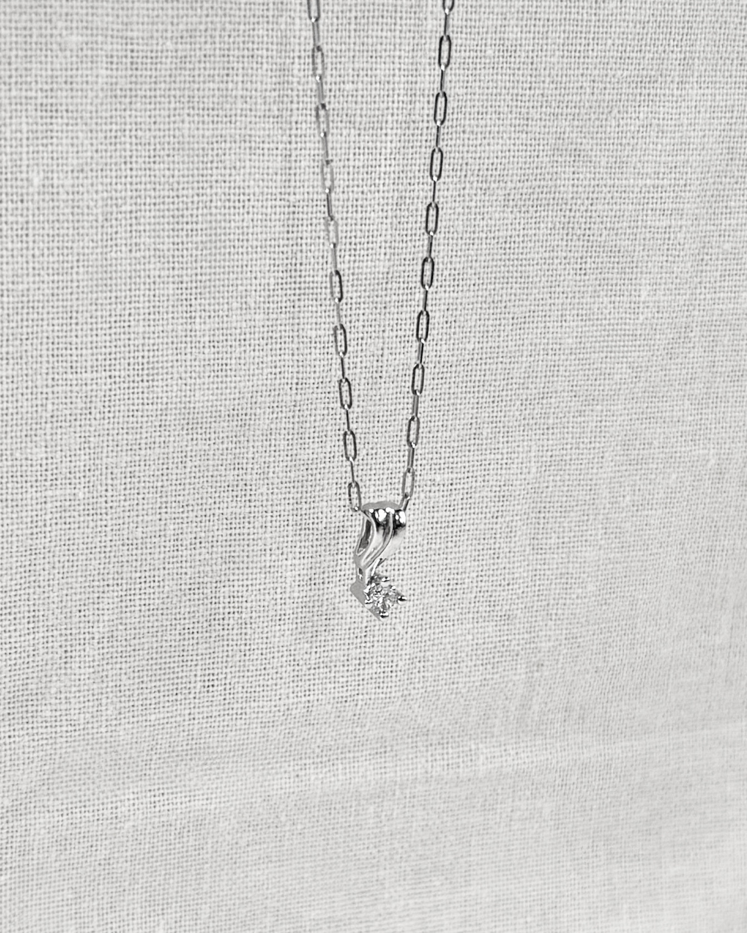 Sculpted Diamond Drop Necklace