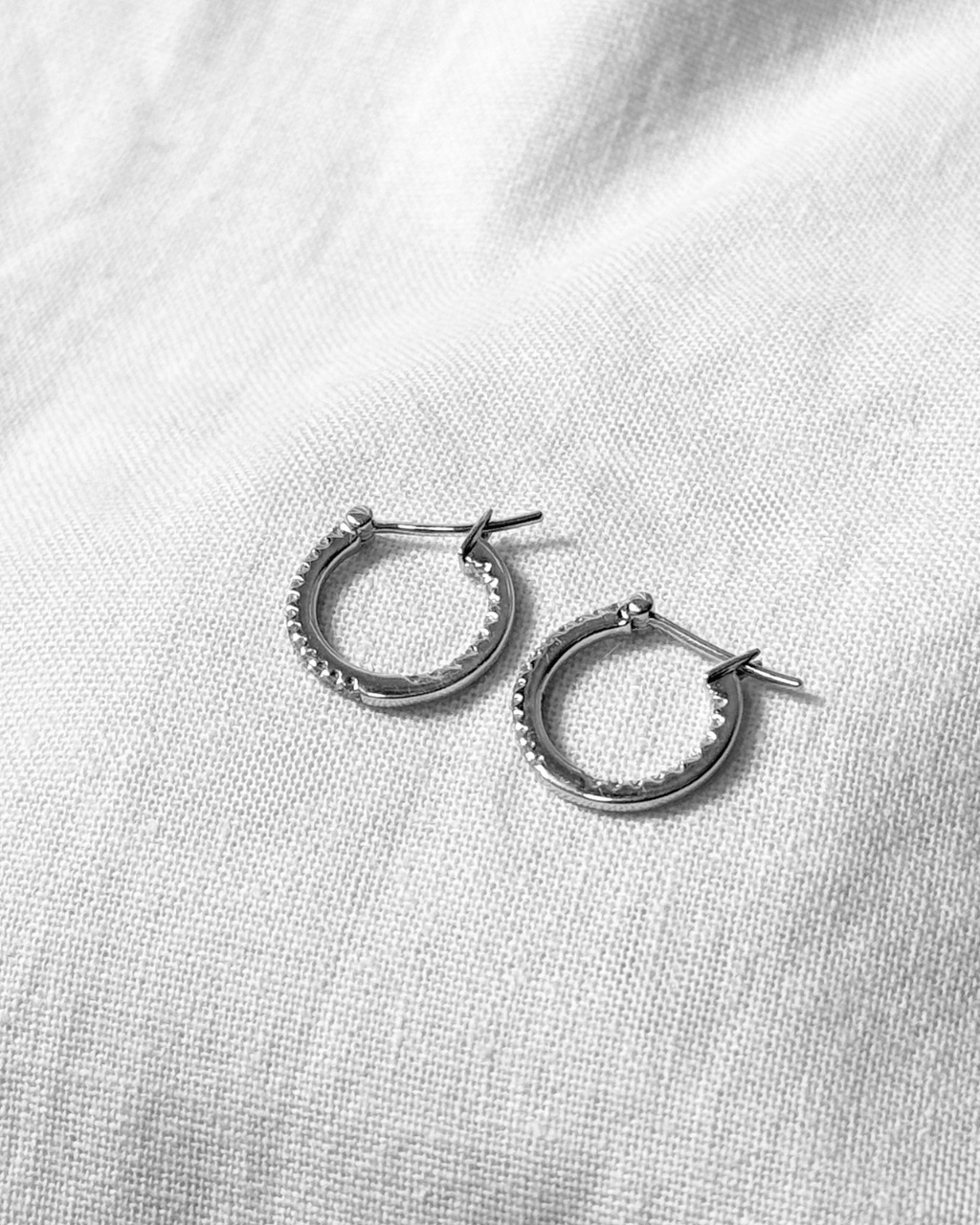Pavé Diamond Huggie Hoop Earrings