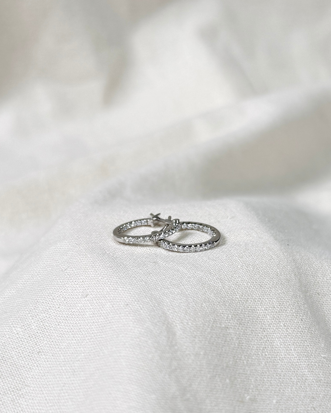 Pavé Diamond Huggie Hoop Earrings